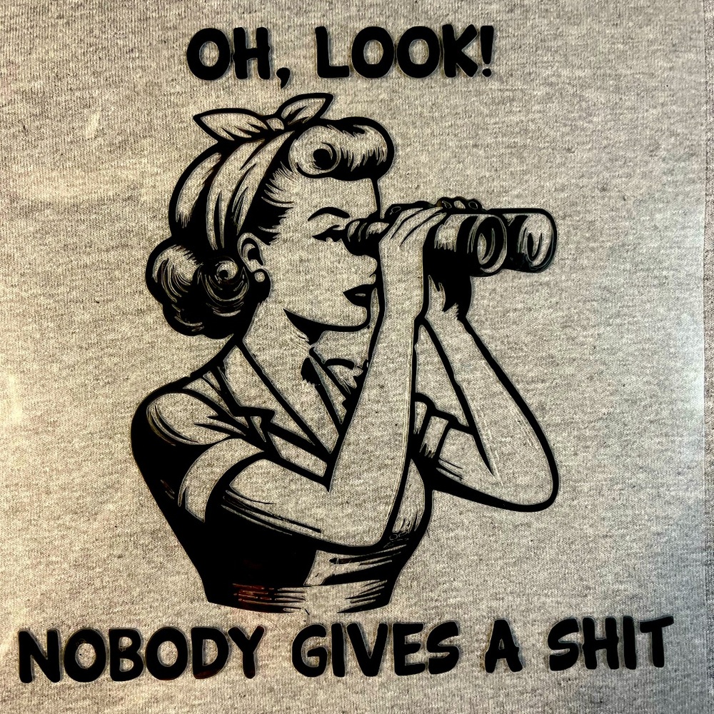 Gray Graphic Tee with Retro Design